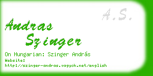 andras szinger business card